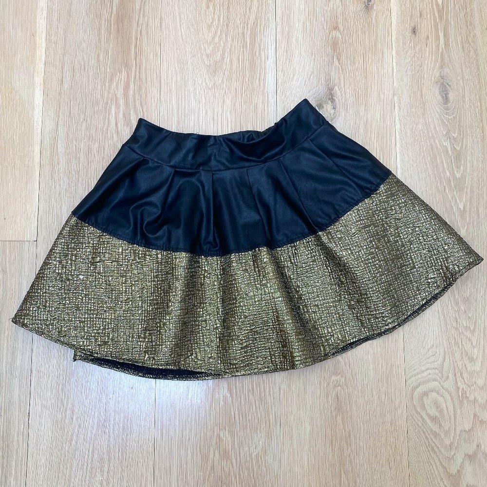 Vegan Leather and Gold Skirt